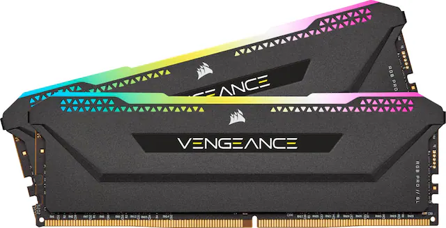 Front. CORSAIR - VENGEANCE RGB PRO SL 32GB (2PK x 16GB) 3200MHz DDR4 C16 DIMM Desktop Memory - Black.
