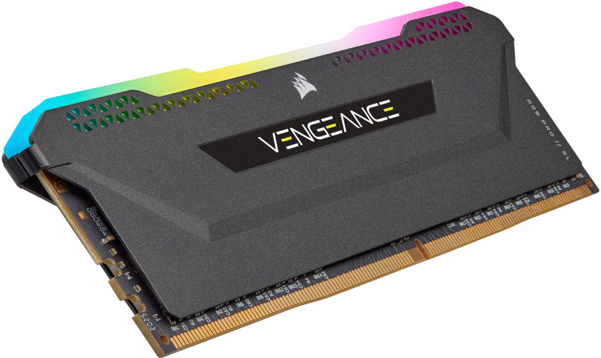 Alt View 12. CORSAIR - VENGEANCE RGB PRO SL 32GB (2PK x 16GB) 3200MHz DDR4 C16 DIMM Desktop Memory - Black.
