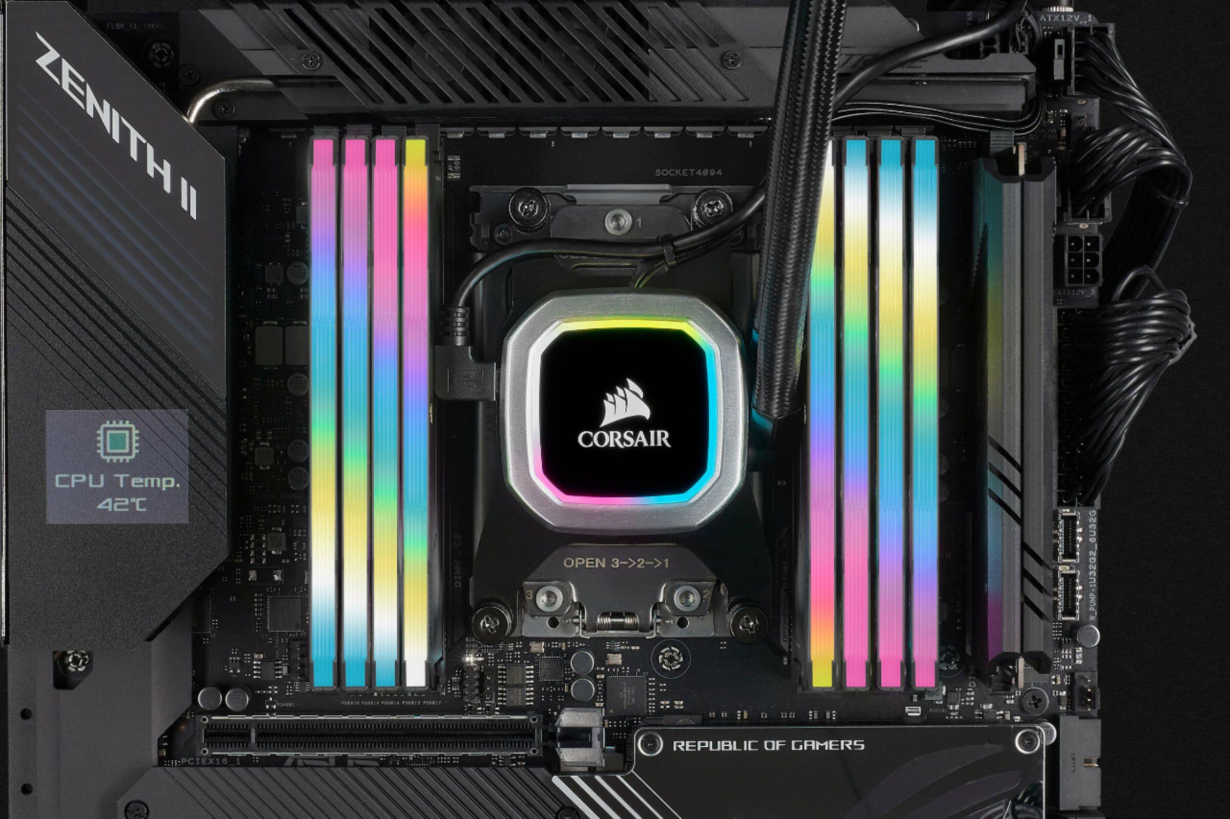Alt View 13. CORSAIR - VENGEANCE RGB PRO SL 32GB (2PK x 16GB) 3200MHz DDR4 C16 DIMM Desktop Memory - Black.