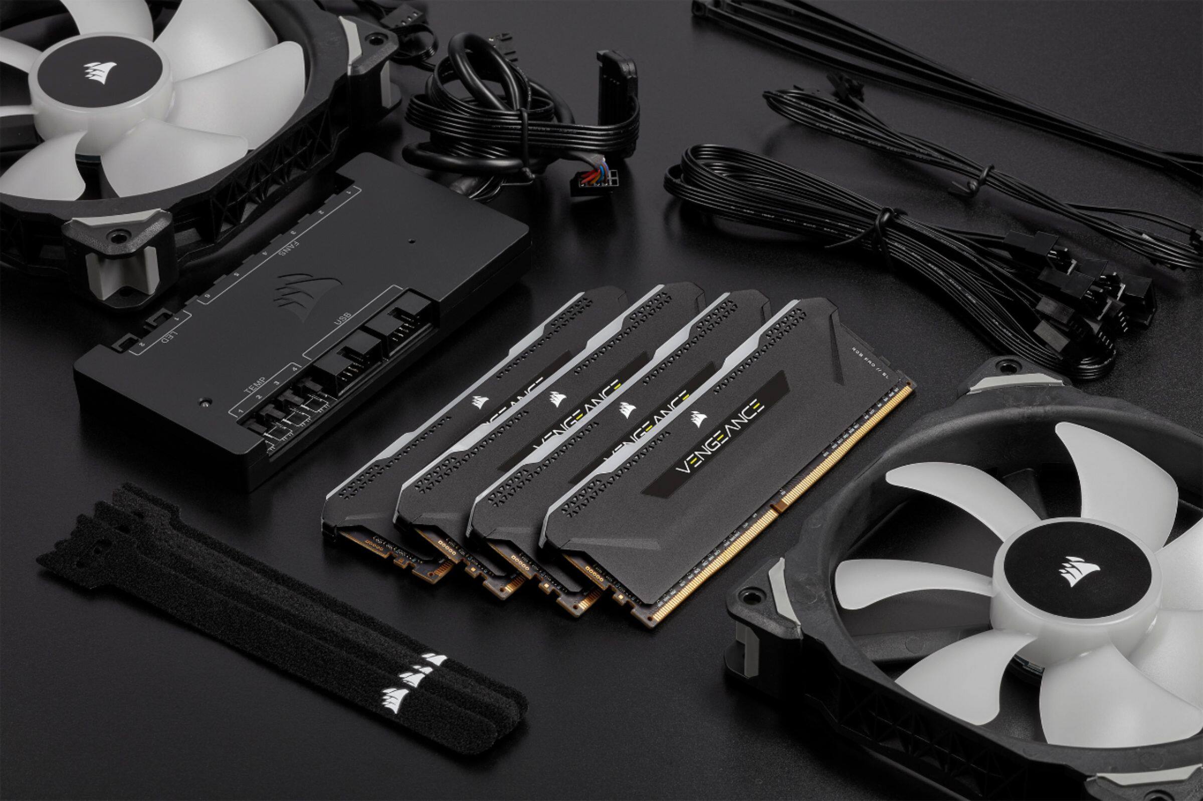 Alt View 15. CORSAIR - VENGEANCE RGB PRO SL 32GB (2PK x 16GB) 3200MHz DDR4 C16 DIMM Desktop Memory - Black.