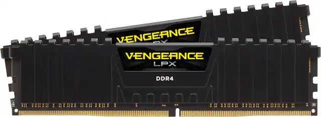 Front. CORSAIR - VENGEANCE LPX 64GB (2x32GB) DDR4 3200MHz C16 UDIMM Desktop Memory - Black.