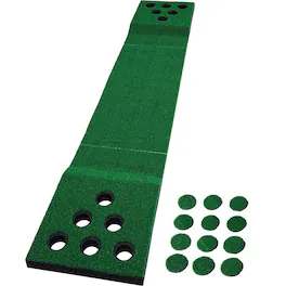 Big Sky Company - Pong Golf Putting Mat Game with 12 Cup Covers - Portable Putting with Non-Slip Bottom for Outdoor Games - Green