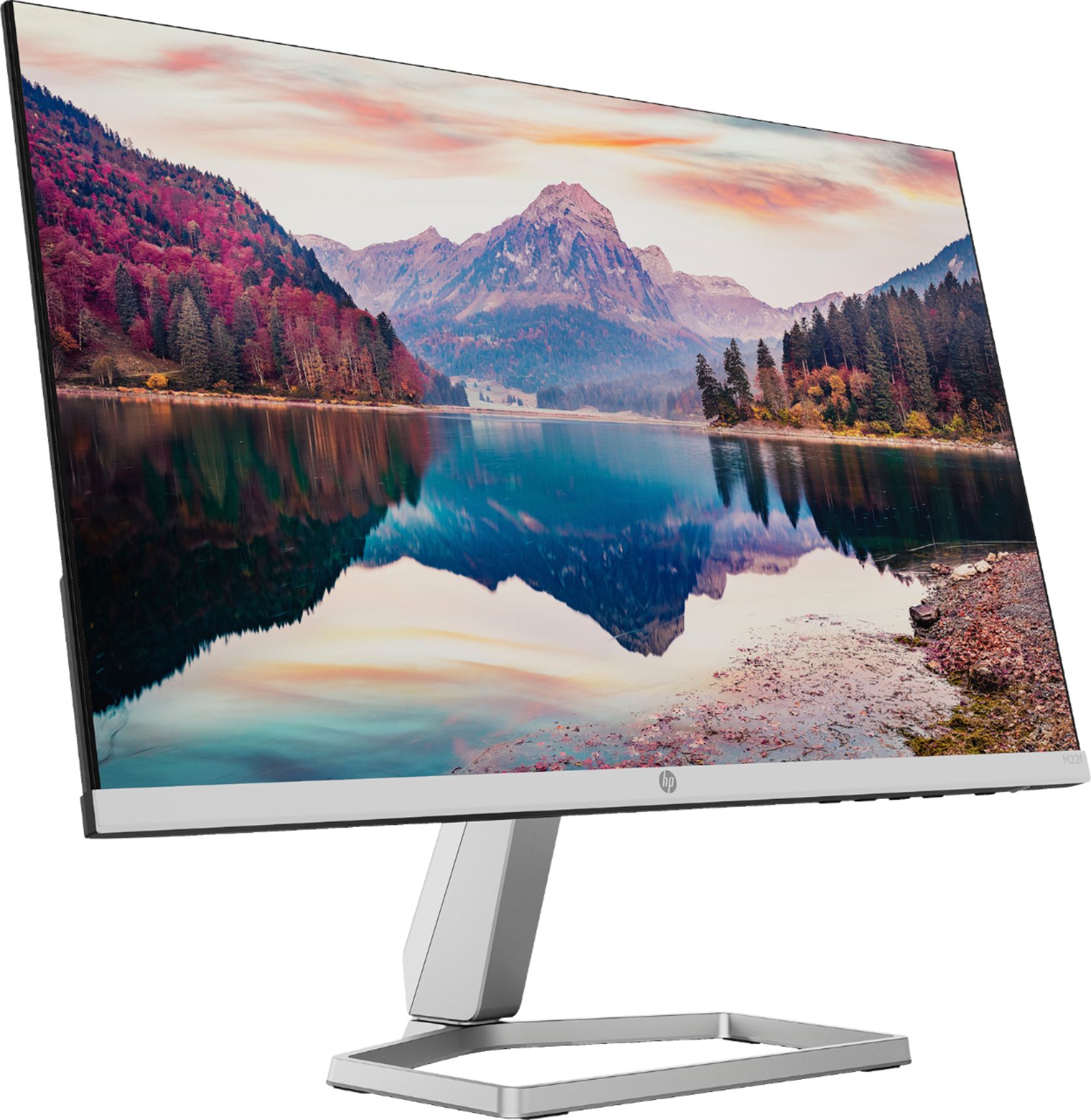 Left View: HP - Geek Squad Certified Refurbished 21.5" IPS LED FHD FreeSync Monitor - Silver & Black