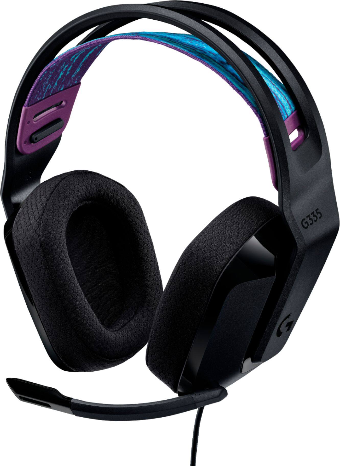 Front. Logitech - G335 Wired Gaming Headset for PC, PS5, PS4, Xbox One, Xbox Series X|S, Nintendo Switch - Black.