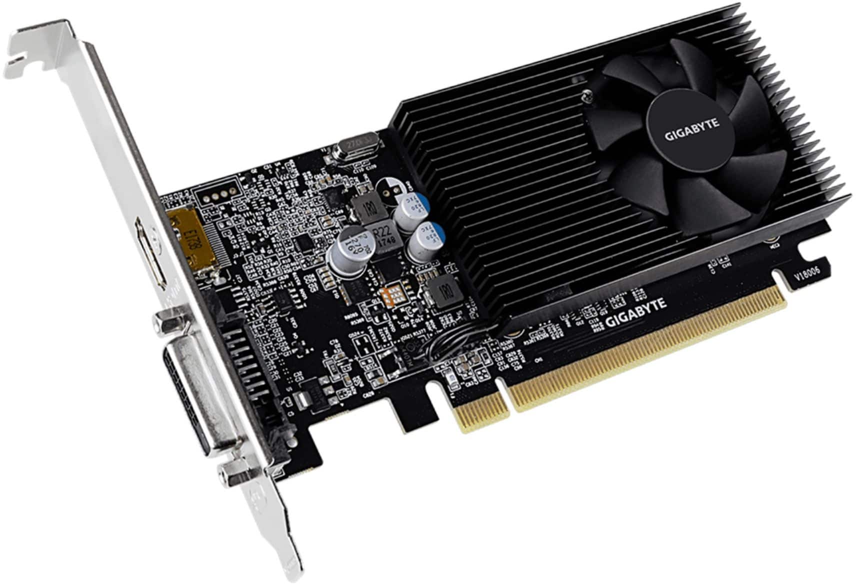 Alt View 12. GIGABYTE - NVIDIA GeForce GT 1030 2GB GDDR4 PCI Express 3.0 Graphics Card - Black.