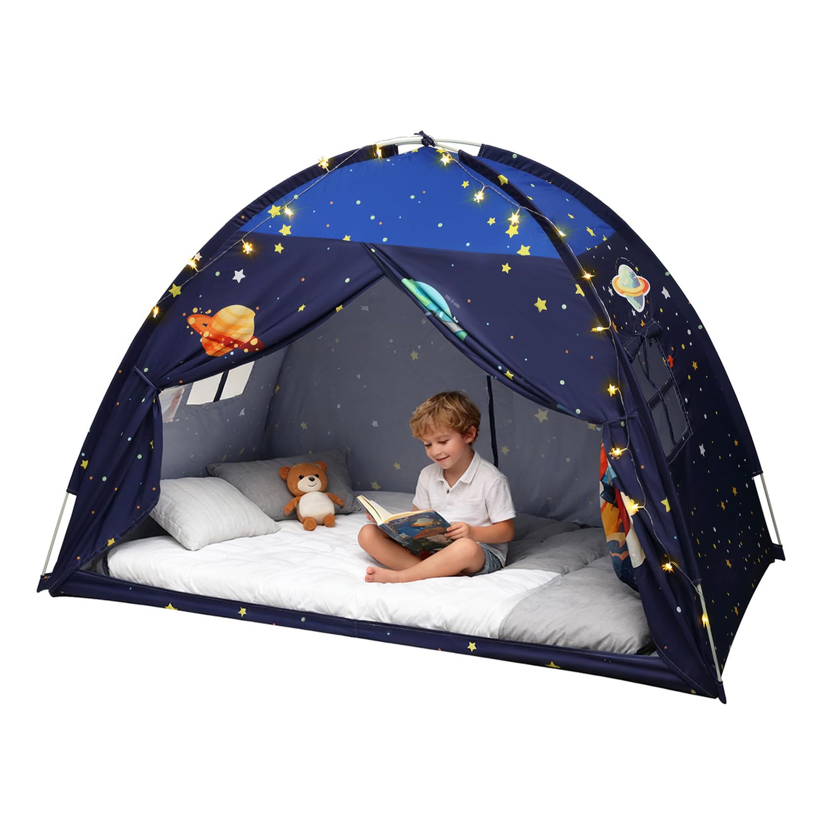 Front. Skar Audio - Bed Tent Space Indoor Blackout For With Light Portable Sleeping Floor Playhouse - Default.