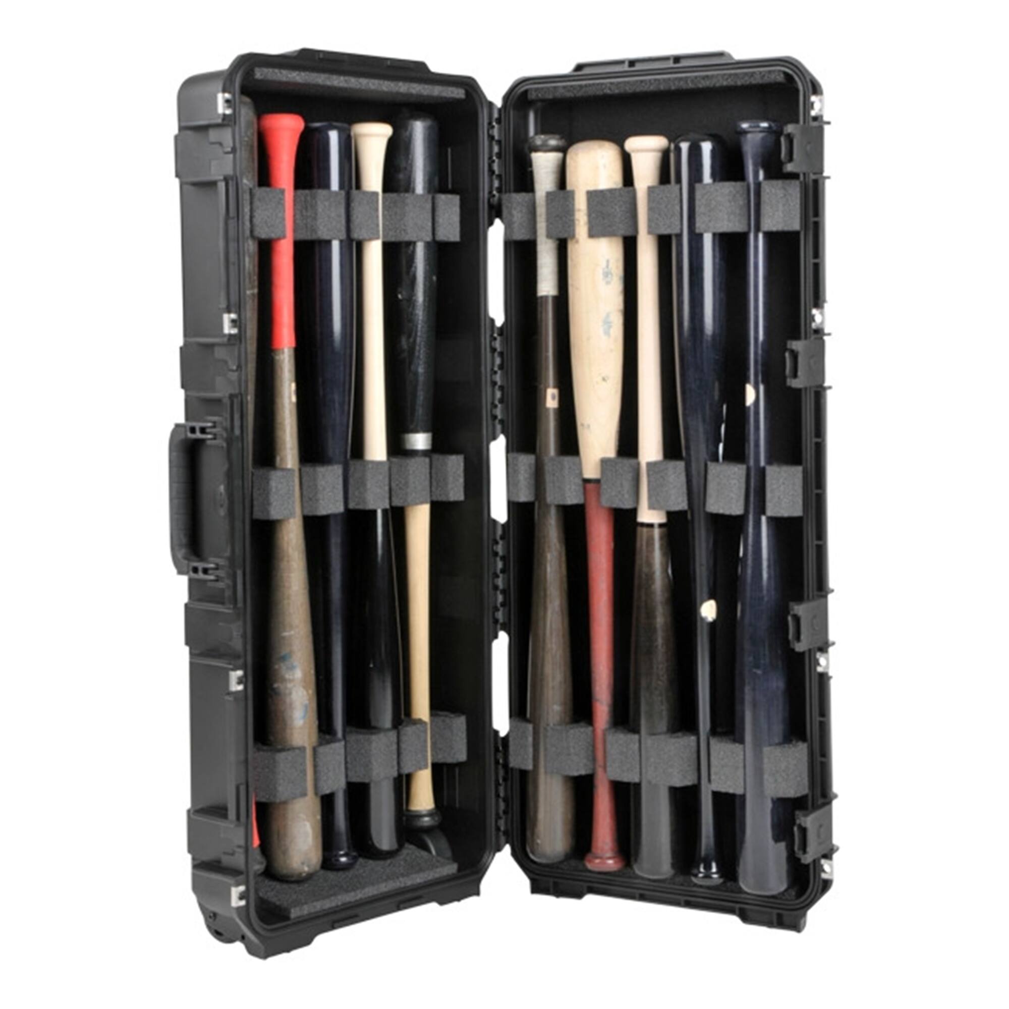 Alt View 5. SKB - SKB iSeries Durable Baseball Bat Case for 10 Bats, Weatherproof, Secure Locks - Black.