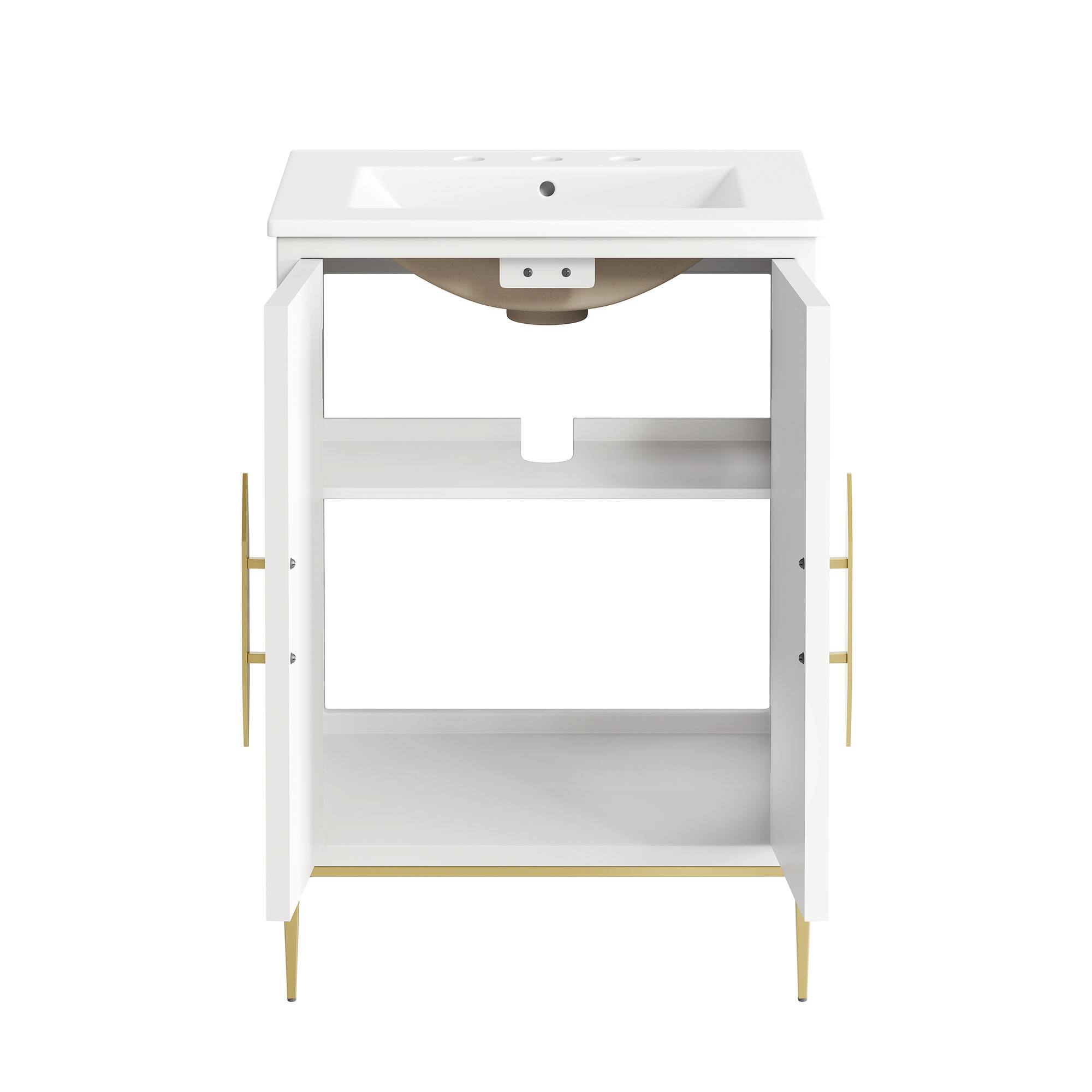 Alt View 6. Modway - Awaken 24" Bathroom Vanity by Modway - White White.