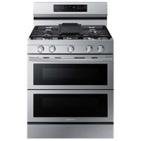 Samsung - 6.0 cu. ft. Smart Freestanding Gas Range with Flex Duo™, Stainless Cooktop & Air Fry - Stainless steel - Front_Zoom