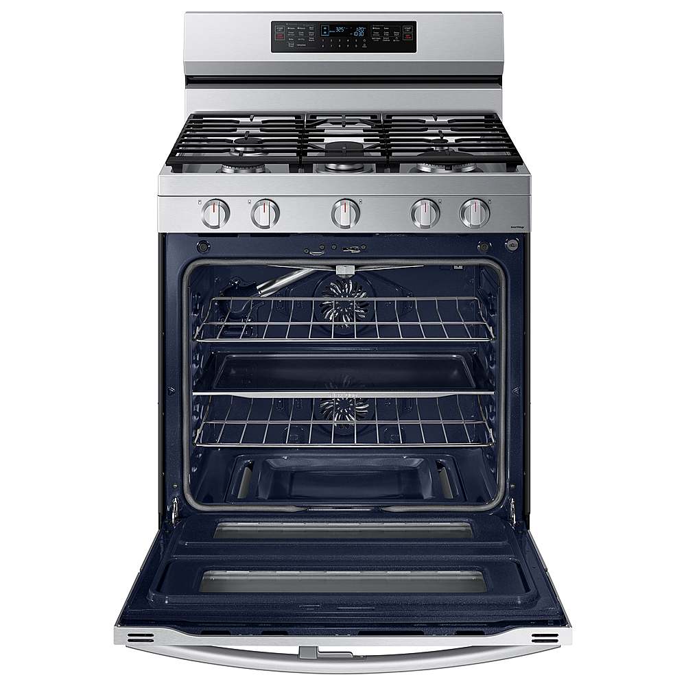 Alt View 16. Samsung - Open Box 6.0 cu. ft. Smart Freestanding Gas Range with Flex Duo, Stainless Cooktop & Air Fry - Fingerprint Resistant Stainless Steel.