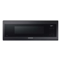 Samsung - 1.1 cu. ft. Smart SLIM Over-the-Range Microwave with 550 CFM Hood Ventilation, Wi-Fi & Voice Control - Black Stainless Steel - Front_Zoom