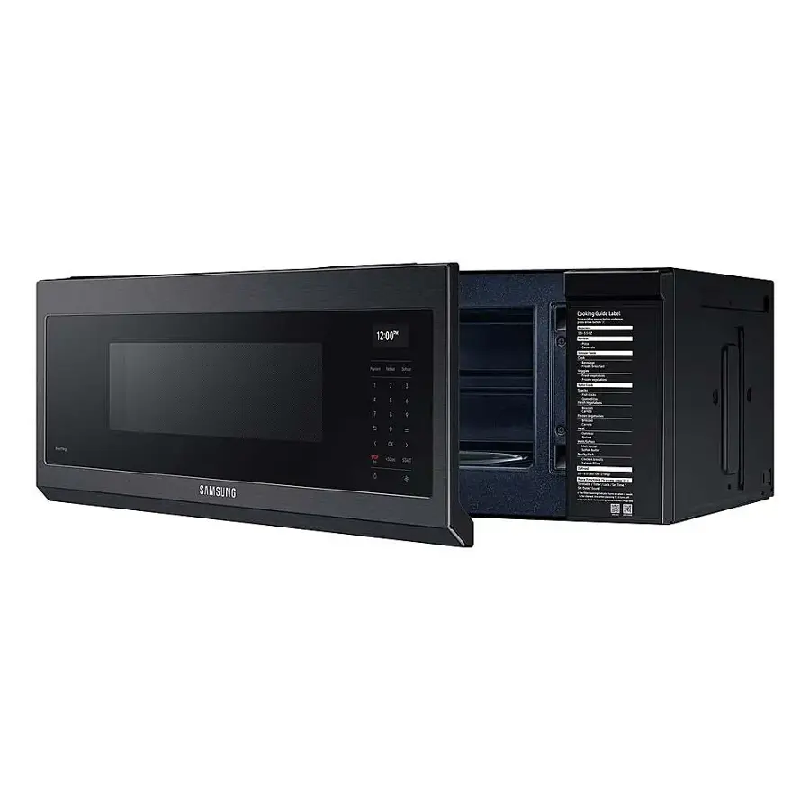 Alt View 15. Samsung - 1.1 cu. ft. Smart SLIM Over-the-Range Microwave with 550 CFM Hood Ventilation, Wi-Fi & Voice Control - Black Stainless Steel.