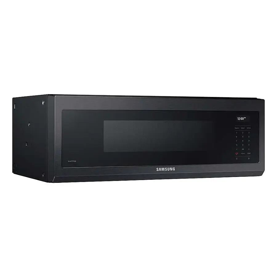 Alt View 16. Samsung - 1.1 cu. ft. Smart SLIM Over-the-Range Microwave with 550 CFM Hood Ventilation, Wi-Fi & Voice Control - Black Stainless Steel.