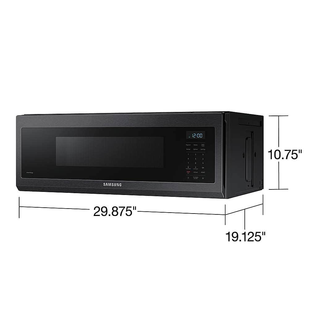 Alt View 11. Samsung - 1.1 cu. ft. Smart SLIM Over-the-Range Microwave with 400 CFM Hood Ventilation, Wi-Fi & Voice Control - Black Stainless Steel.
