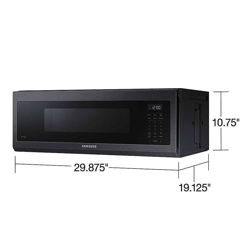 Alt View 11. Samsung - 1.1 cu. ft. Smart SLIM Over-the-Range Microwave with 400 CFM Hood Ventilation, Wi-Fi & Voice Control - Black Stainless Steel.