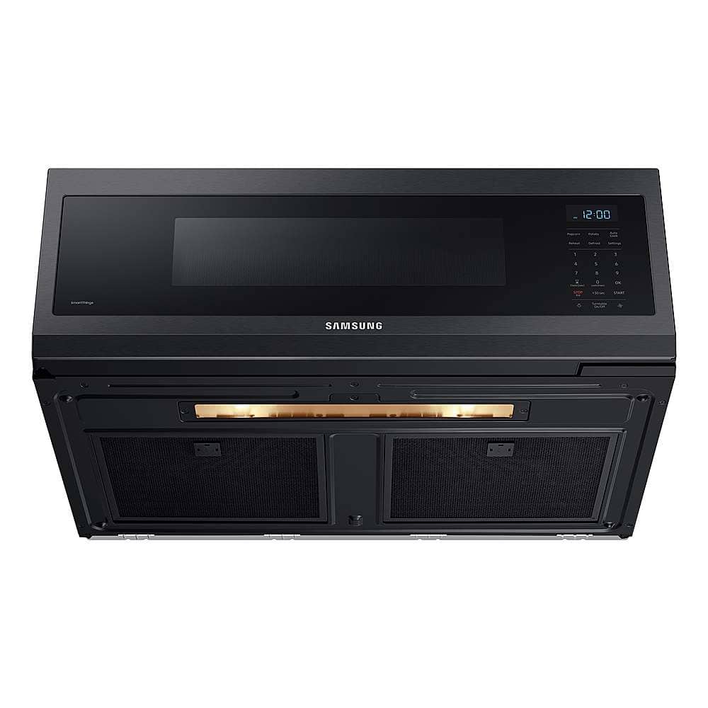 Alt View 17. Samsung - 1.1 cu. ft. Smart SLIM Over-the-Range Microwave with 400 CFM Hood Ventilation, Wi-Fi & Voice Control - Black Stainless Steel.