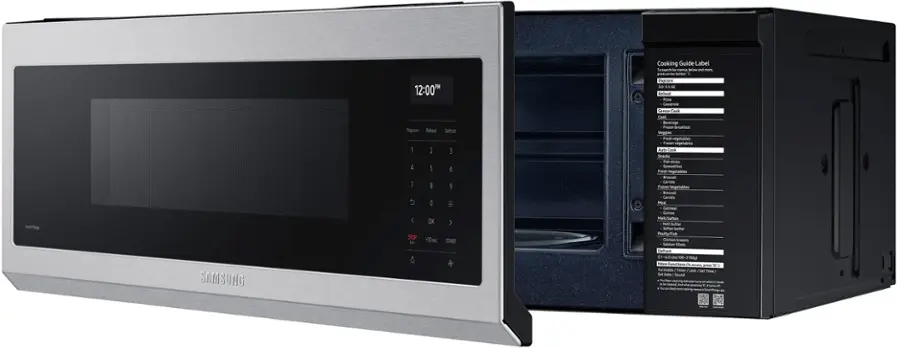 Alt View 15. Samsung - 1.1 cu. ft. Smart SLIM Over-the-Range Microwave with 550 CFM Hood Ventilation, Wi-Fi & Voice Control - Stainless Steel.