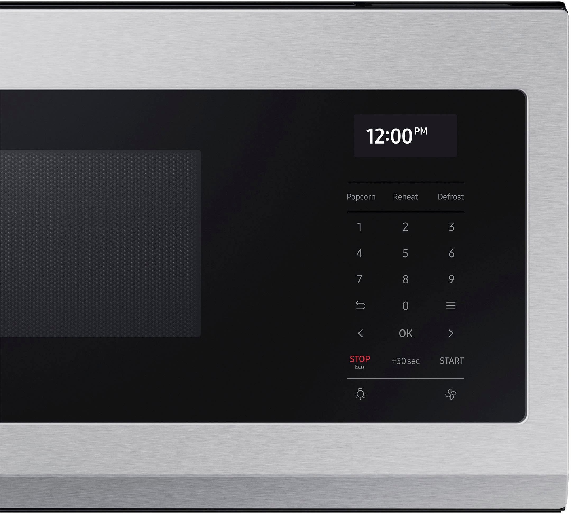 Alt View 19. Samsung - 1.1 cu. ft. Smart SLIM Over-the-Range Microwave with 550 CFM Hood Ventilation, Wi-Fi & Voice Control - Stainless Steel.