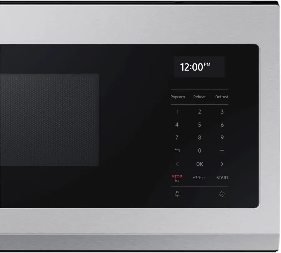 Alt View 19. Samsung - 1.1 cu. ft. Smart SLIM Over-the-Range Microwave with 550 CFM Hood Ventilation, Wi-Fi & Voice Control - Stainless Steel.