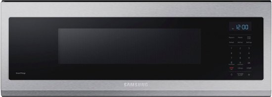 Front Zoom. Samsung - 1.1 cu. ft. Smart SLIM Over-the-Range Microwave with 400 CFM Hood Ventilation, Wi-Fi & Voice Control - Stainless steel.