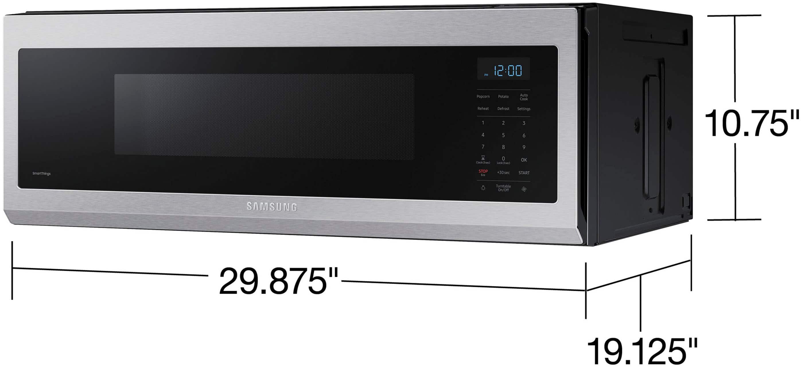 Alt View 11. Samsung - 1.1 cu. ft. Smart SLIM Over-the-Range Microwave with 400 CFM Hood Ventilation, Wi-Fi & Voice Control - Stainless Steel.