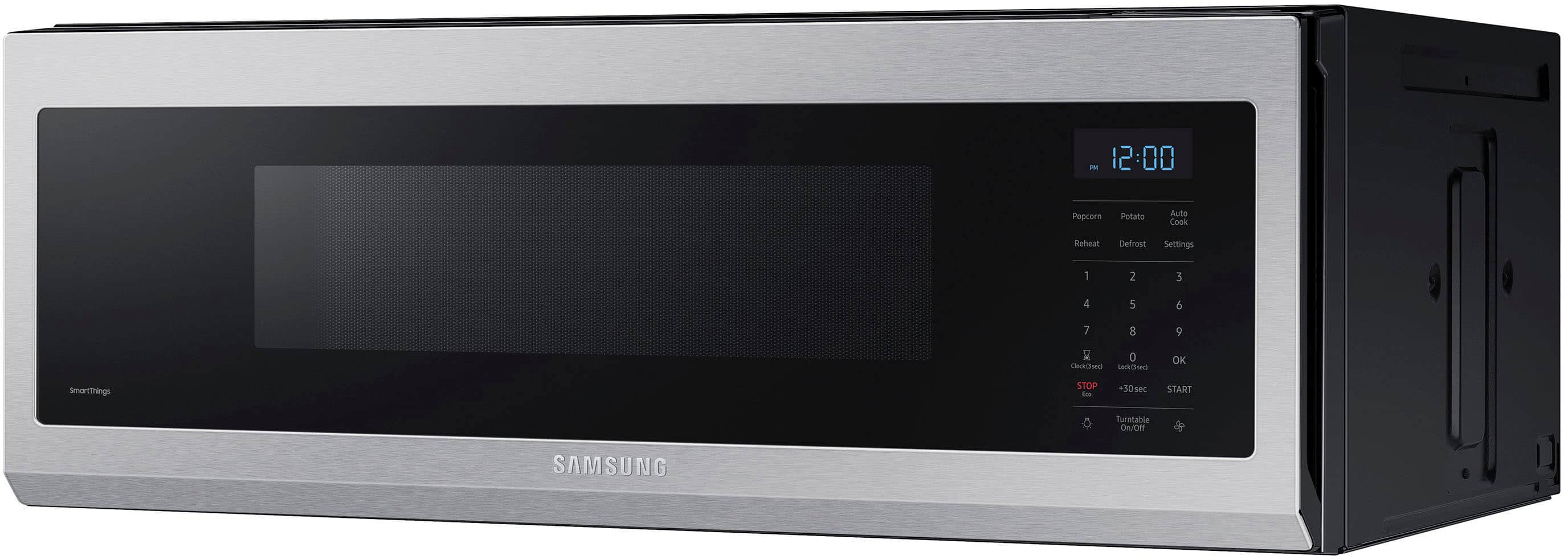 Alt View 14. Samsung - 1.1 cu. ft. Smart SLIM Over-the-Range Microwave with 400 CFM Hood Ventilation, Wi-Fi & Voice Control - Stainless Steel.