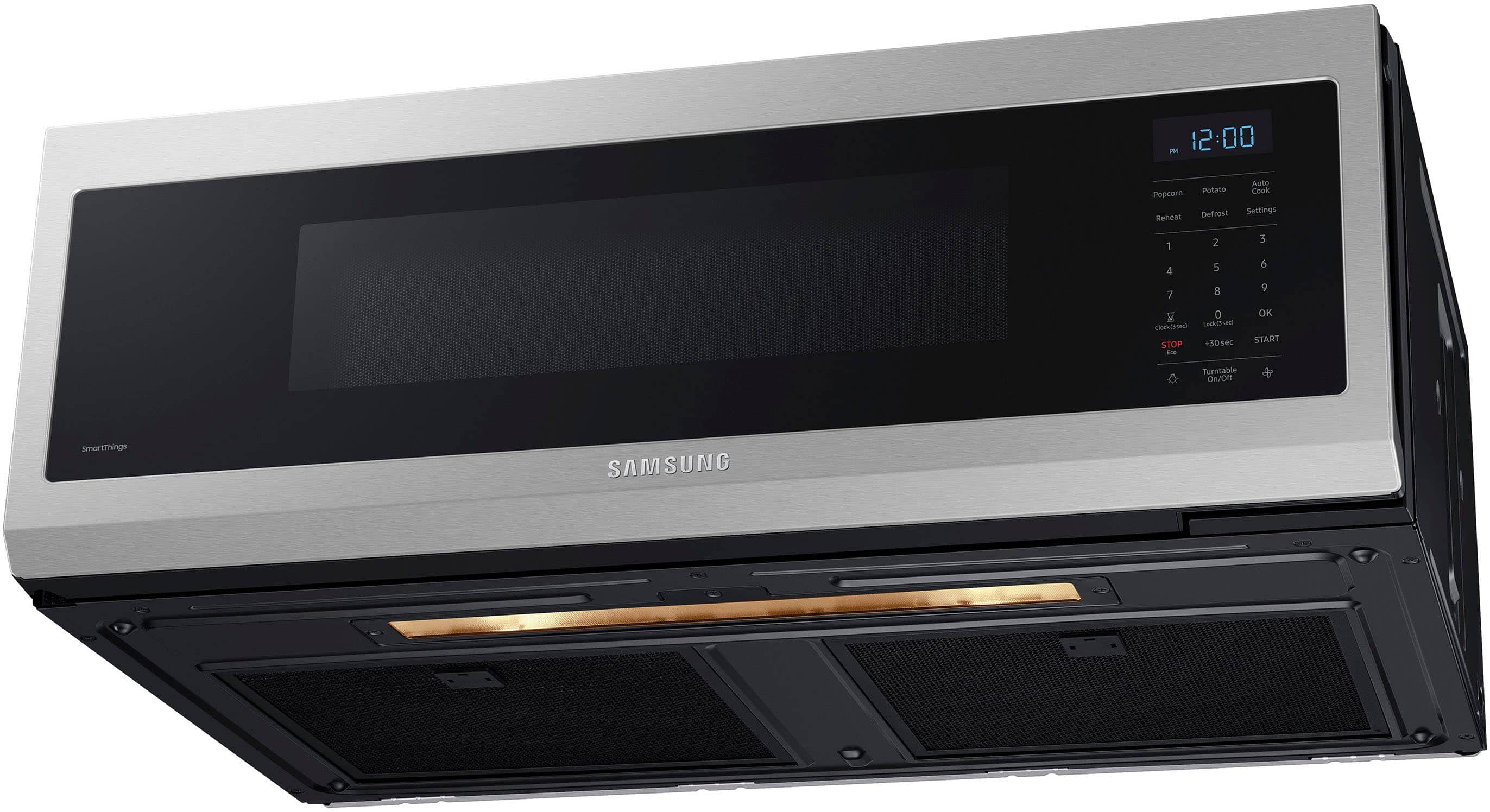 Alt View 18. Samsung - 1.1 cu. ft. Smart SLIM Over-the-Range Microwave with 400 CFM Hood Ventilation, Wi-Fi & Voice Control - Stainless Steel.