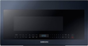 Samsung - 2.1 cu. ft. Smart BESPOKE Over-the-Range Microwave with Sensor Cooking - Navy Steel - Front_Zoom