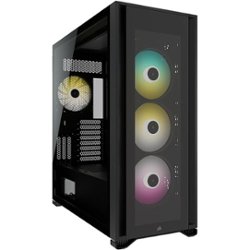 CORSAIR - iCUE 7000X RGB ATX/Mini ITX/Micro ATX/EATX Full-tower Case - Black - Front_Zoom