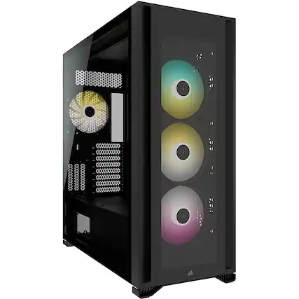 Front. CORSAIR - iCUE 7000X RGB ATX Full-Tower PC Case - Black.