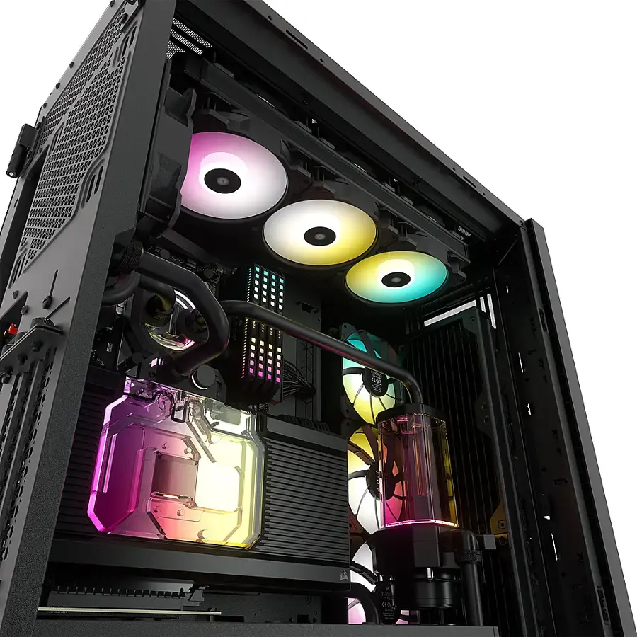Alt View 32. CORSAIR - iCUE 7000X RGB ATX Full-Tower PC Case - Black.