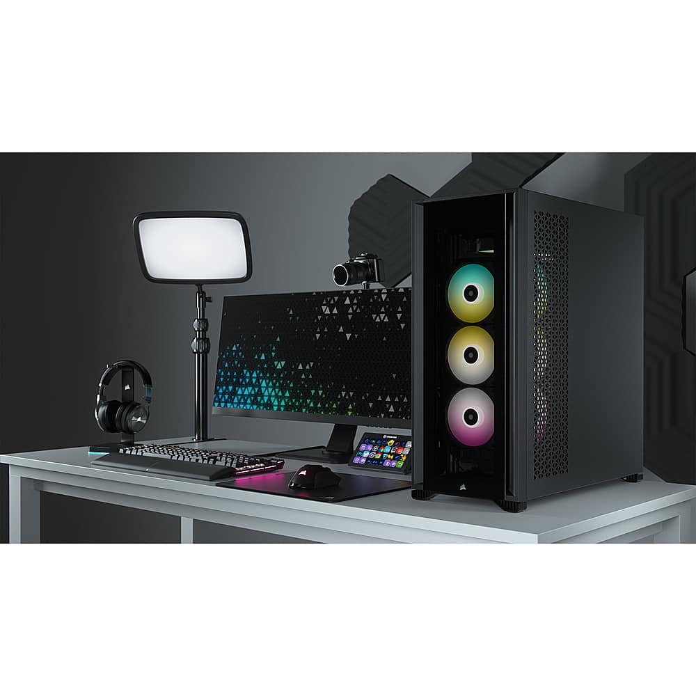Alt View 38. CORSAIR - iCUE 7000X RGB ATX Full-Tower PC Case - Black.