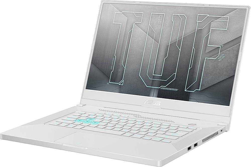Left View: ASUS - TUF Dash 15.6" Laptop - Intel Core i7 - 16GB Memory - NVIDIA GeForce RTX 3070 - 1TB SSD - Moonlight White