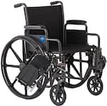 Medline - Steel Wheelchair with Elevating Leg Rests, Flip-Back Desk-Length Arms, 16-Inch Wide Seat - Black