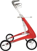 byAcre - Carbon Ultralight Compact Rollator, 16.1" Seat Width, Supports up to 285lbs - Red Frame - Front_Zoom