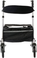 Medline - Euro Style Rolling Walker with Seat, Folds Easily, Large 8" Wheels, Adjustable Height and Storage Bag - Silver - Front_Zoom