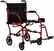Angle. Medline - Ultralight Transport Wheelchair with 19” Seat, Folding Transport Chair with Permanent Desk-Length Arms - Red.
