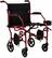 Front. Medline - Ultralight Transport Wheelchair with 19” Seat, Folding Transport Chair with Permanent Desk-Length Arms - Red.
