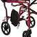 Left. Medline - Ultralight Transport Wheelchair with 19” Seat, Folding Transport Chair with Permanent Desk-Length Arms - Red.
