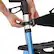 Left. Medline - Euro Style Rolling Walker with Seat, Folds Easily, Large 8" Wheels, Adjustable Height and Storage Bag - Blue.