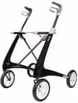 byAcre - Carbon Ultralight Compact Rollator, 16.1" Seat Width, Supports up to 285lbs - Black Frame