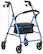 Angle. Medline - Mobility Lightweight Folding Aluminum Rollator Walker with 6-inch Wheels, Adjustable Seat and Arms - Light Blue.