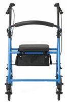 Medline - Mobility Lightweight Folding Aluminum Rollator Walker with 6-inch Wheels, Adjustable Seat and Arms - Light Blue - Front_Zoom