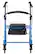 Front. Medline - Mobility Lightweight Folding Aluminum Rollator Walker with 6-inch Wheels, Adjustable Seat and Arms - Light Blue.