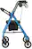 Angle. Medline - Medline Mobility Lightweight Folding Aluminum Rollator Walker with 8-inch Wheels, Adjustable Seat and Arms - Light Blue.