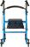 Front. Medline - Medline Mobility Lightweight Folding Aluminum Rollator Walker with 8-inch Wheels, Adjustable Seat and Arms - Light Blue.