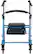 Left. Medline - Medline Mobility Lightweight Folding Aluminum Rollator Walker with 8-inch Wheels, Adjustable Seat and Arms - Light Blue.