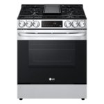 Front. LG - 5.8 Cu. Ft. Smart Slide-In Gas True Convection Range with EasyClean and Air Fry - Stainless Steel.