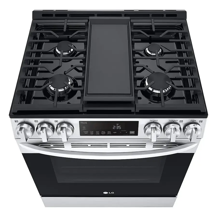 Alt View 14. LG - 5.8 Cu. Ft. Smart Slide-In Gas True Convection Range with EasyClean and Air Fry - PrintProof Stainless Steel.