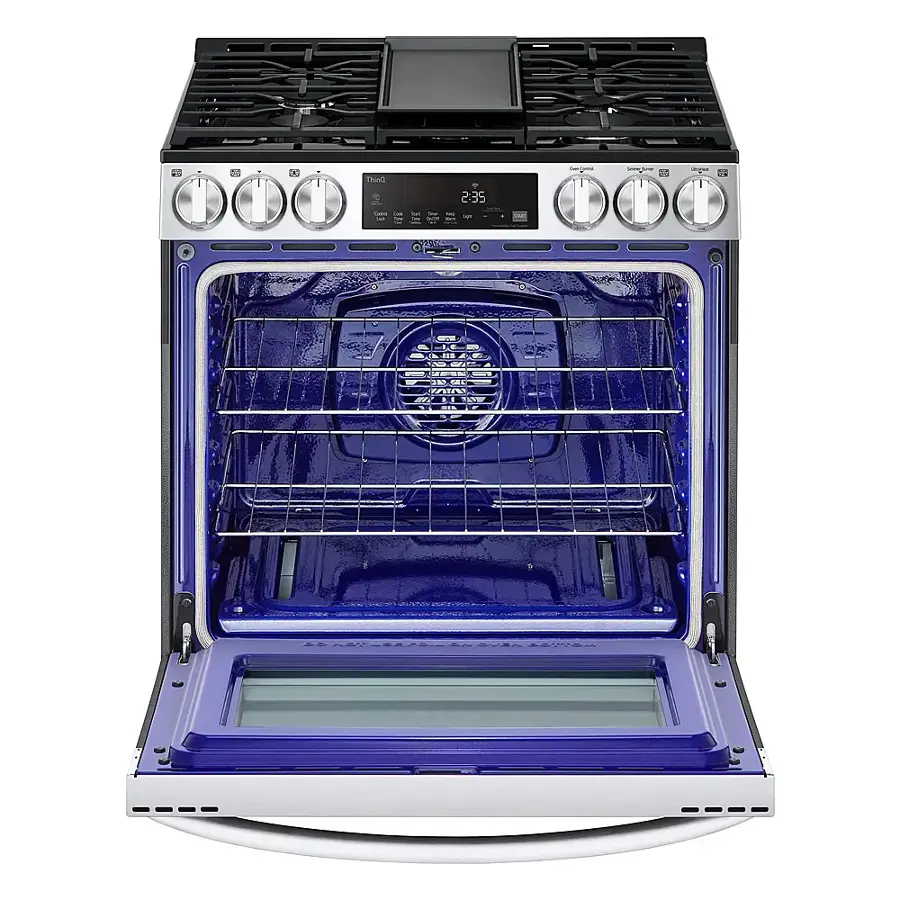 Alt View 15. LG - 5.8 Cu. Ft. Smart Slide-In Gas True Convection Range with EasyClean and Air Fry - PrintProof Stainless Steel.